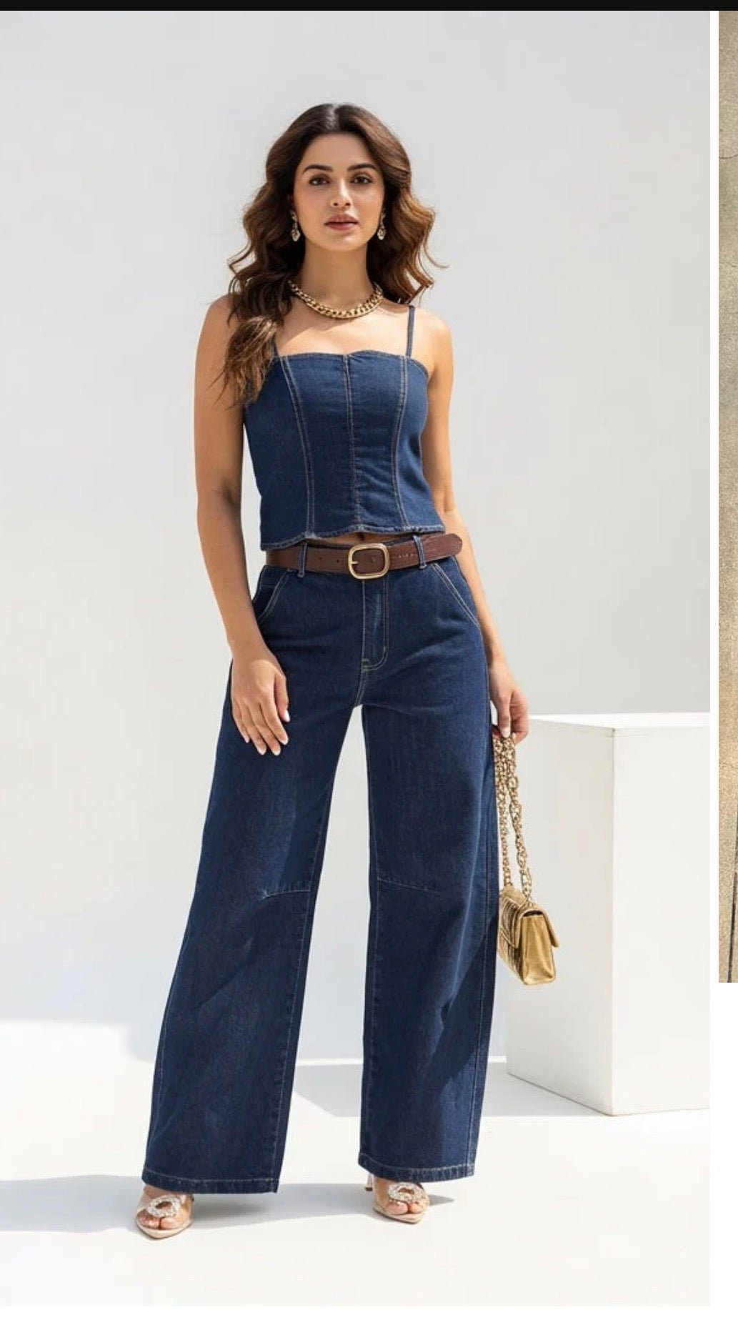 New set con cinturón jeans