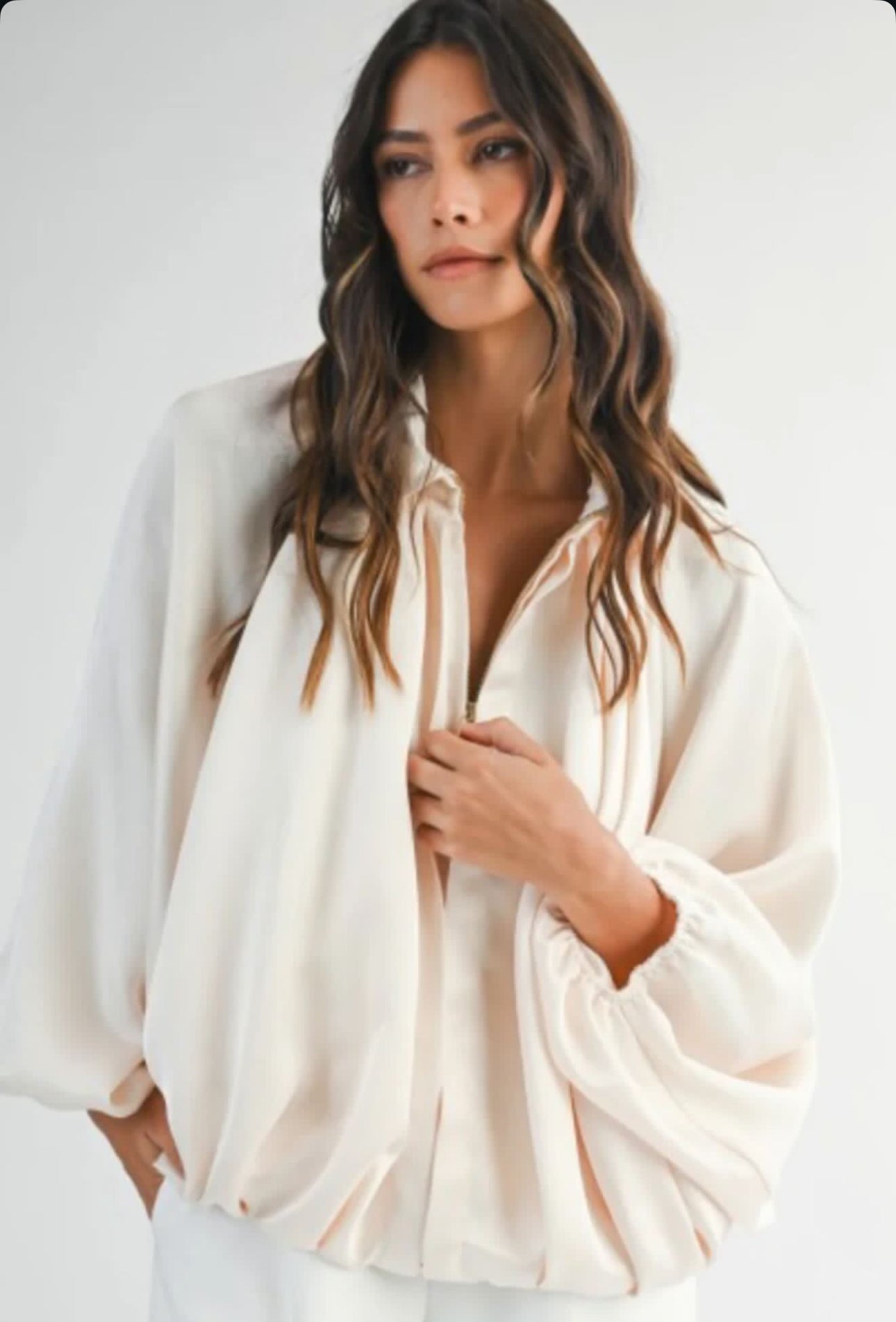 silk jacket-style blouse