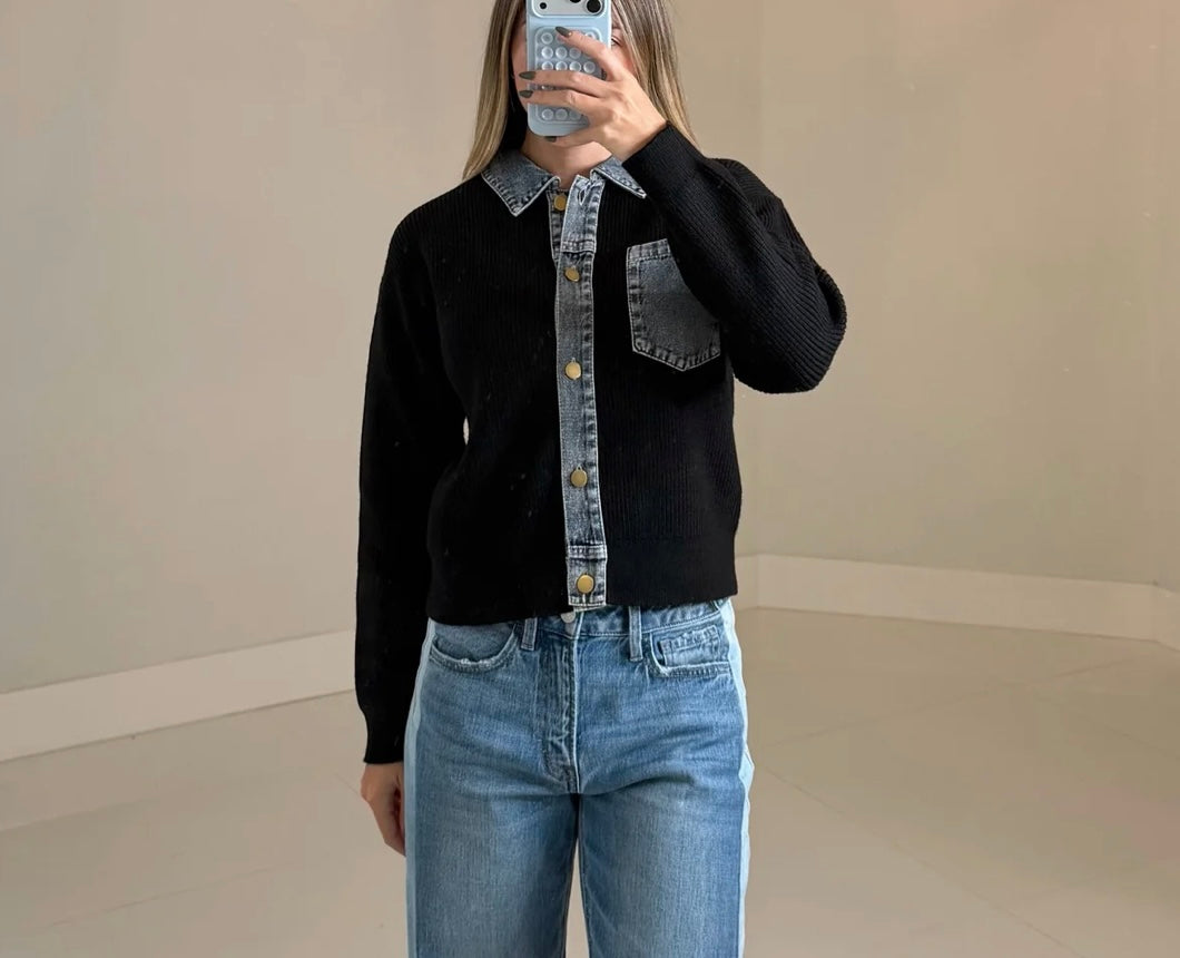 Sweaters
Patchwork Denim Sweater...