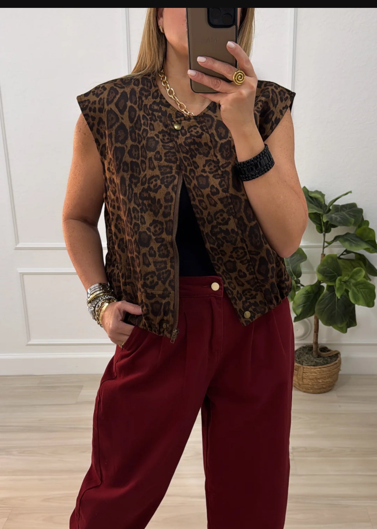 animal print vest