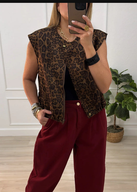 animal print vest